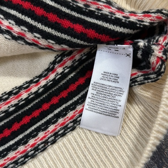 Polo Ralph Lauren Wool Cashmere Sweater Aztec Hoodie sz Small - Picture 9 of 11